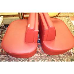 2 RED LEATHERETTE CHAIRS FROM NAIL SALON