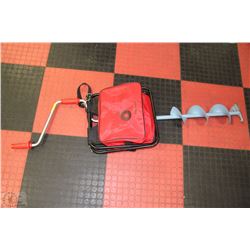 ICE FISHING BUNDLE INCLUDING AUGER & STOOL WITH
