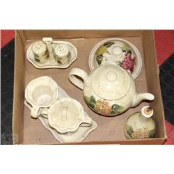 LARGE PAINTED  CERAMIC CRACKLE EFFECT TEA POT,