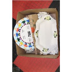 LARGE SERVING PLATTER HAND PAINTED OLIVES MADE IN