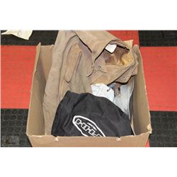 LARGE BOX OF WELDING SUPPLIES INCL. MASK,