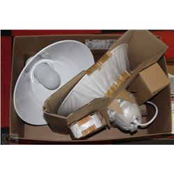 2 NEW HARDWIRED MATCHING PENDANT LIGHTS WITH METAL