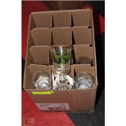 GLASSWARE INCLUDING 2 CHAMPAGNE GLASSES,2 SPANISH