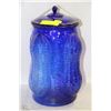 Image 1 : VINTAGE BLUE PLANTERS PEANUT JAR 14"HIGH