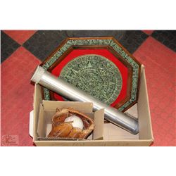 BOX WITH EAGLE CLAW4PC SPINCAST ROD IN TIN, BALL &