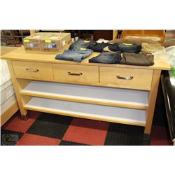 COMMERCIAL GRADE BUTCHER BLOCK TABLE W/ 3 DRAWERS