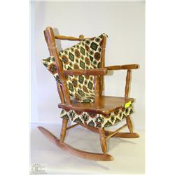 VINTAGE WOODEN CHILDRENS ROCKING CHAIR