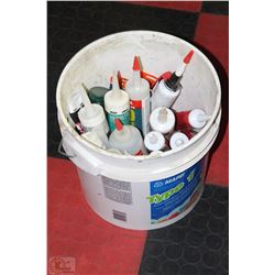 BUCKET W/MISC. GLUES & CAULKING
