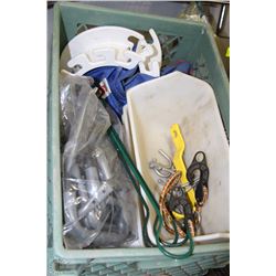 GREEN CRATE W/GARAGE STORAGE BIN, TOOL