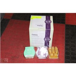 NEW SCENTSY WARMER "CHATEAU" WITH 3 NEW BARS  OF