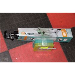CAMERA TRIPOD WITH 3 PHOTO STORAGE CONTAINERS
