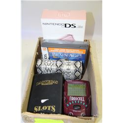 NINTENDO DS WITH CASE ,2 GAMES AND 3 VINTAGE