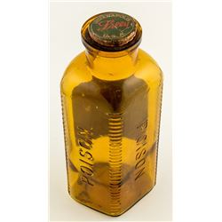 Large Amber Poison Bottle