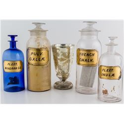 Glass Drugstore Ephemera from A. M. Cole's Virginia City Store