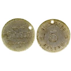 Gilt Edge Whiskey Saloon Token