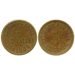 Old Valley Whiskey Saloon Trade Token