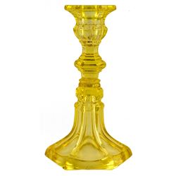 Canary Yellow Sandwich Glass Candle Holder