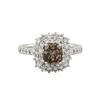 Image 2 : Platinum 1.13ct Natural Fancy Brown Diamond Ring