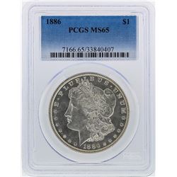 1886 $1 Morgan Silver Dollar PCGS Graded MS65
