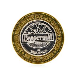 .999 Silver Peppermill Hotel Casino Reno, NV $10 Casino Gaming Token Limited Edi