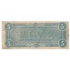 Image 2 : 1864 $5 The Confederate States of America Note