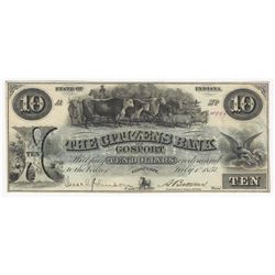 1857 $10 The Citizens Bank of Gosport Obsolete Bank Note