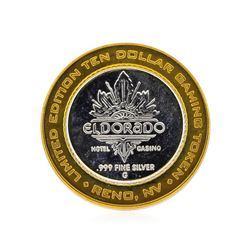 .999 Silver El Dorado Reno, Nevada $10 Casino Gaming Token Limited Edition