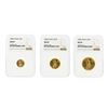 Image 1 : 1986 $5/$10/$25 American Gold Eagle Coin Set NGC Graded MS69