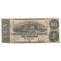 1863 $10 The Confederate States of America Note