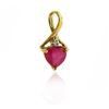 Image 2 : 10KT Yellow Gold 0.5ct Ruby and Diamond Pendant
