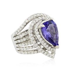 18KT White Gold 6.53ct Tanzanite and Diamond Ring