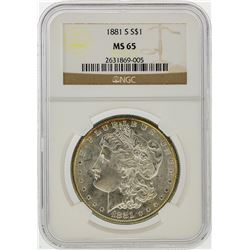 1881-S $1 Morgan Silver Dollar NGC Graded MS65