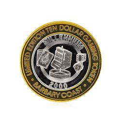 .999 Silver Barbary Coast Las Vegas, Nevada $10 Casino Gaming Token Limited Edit