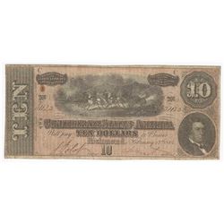 1864 $10 Confederate States of America Note