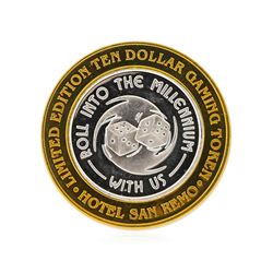 .999 Silver Hotel San Remo Las Vegas, Nevada $10 Casino Gaming Token Limited Edi