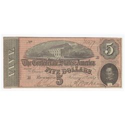 1861 $5 The Confederate States of America Note