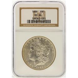 1886 $1 Morgan Silver Dollar NGC Graded MS64
