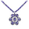 Image 2 : 14KT White Gold 31.20ctw Tanzanite and Diamond Necklace