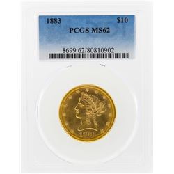 1883 $10 Liberty Head Eagle Gold Coin PCGS Graded MS62