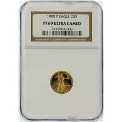 1990-P $5 American Gold Eagle Coin NGC Graded PF69 Ultra Cameo