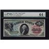 Image 1 : 1869 $1 Rainbow Large Size Legal Tender Note PMG CU 64 EPQ