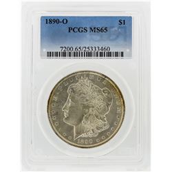 1890-O $1 Morgan Silver Dollar Coin PCGS Graded MS65
