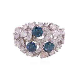 14KT White Gold 3.41ctw Fancy Blue Diamond Ring