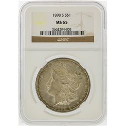 1898-S $1 Morgan Silver Dollar Coin NGC Graded MS65