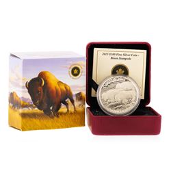 2013 $100 Bison Stampede Fine Silver Coin