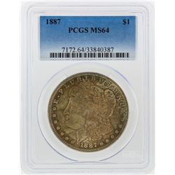 1887 $1 Morgan Silver Dollar PCGS Graded MS64