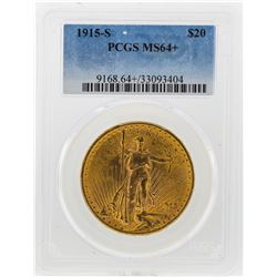 1915-S $20 St. Gaudens Double Eagle Gold Coin PCGS MS64+