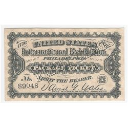 1876 50 Cents International Exhibition Philadelphia Ticket