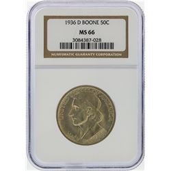 1936-D Daniel Boone Bicentennial Commemorative Half Dollar NGC MS66