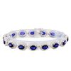 Image 1 : 14KT White Gold 13.85ctw Sapphire and Diamond Bracelet